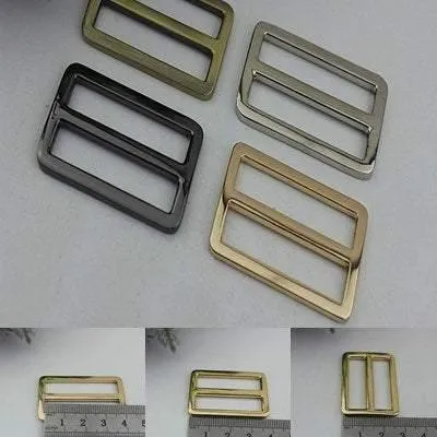 10pcs Strap Slider Bag Hardware Rectangle Double Loop Metal Buckle Adjuster Gold Silver Gunmetal Bronze Purse Handbag Making Bulk 40x37mm