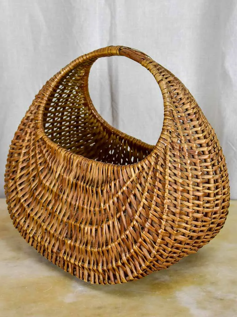 1960's French woven basket handbag