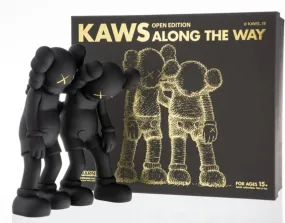 Along the Way- Black Fine Art Toy by Kaws- Brian Donnelly