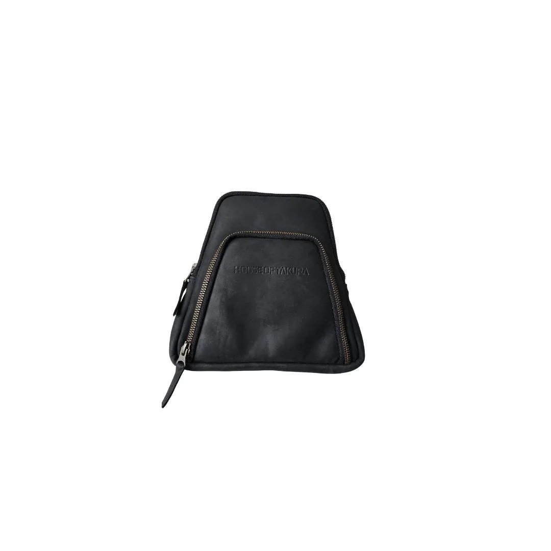 Alpha Belt/Crossbody Bag - All Leather Exterior - Black