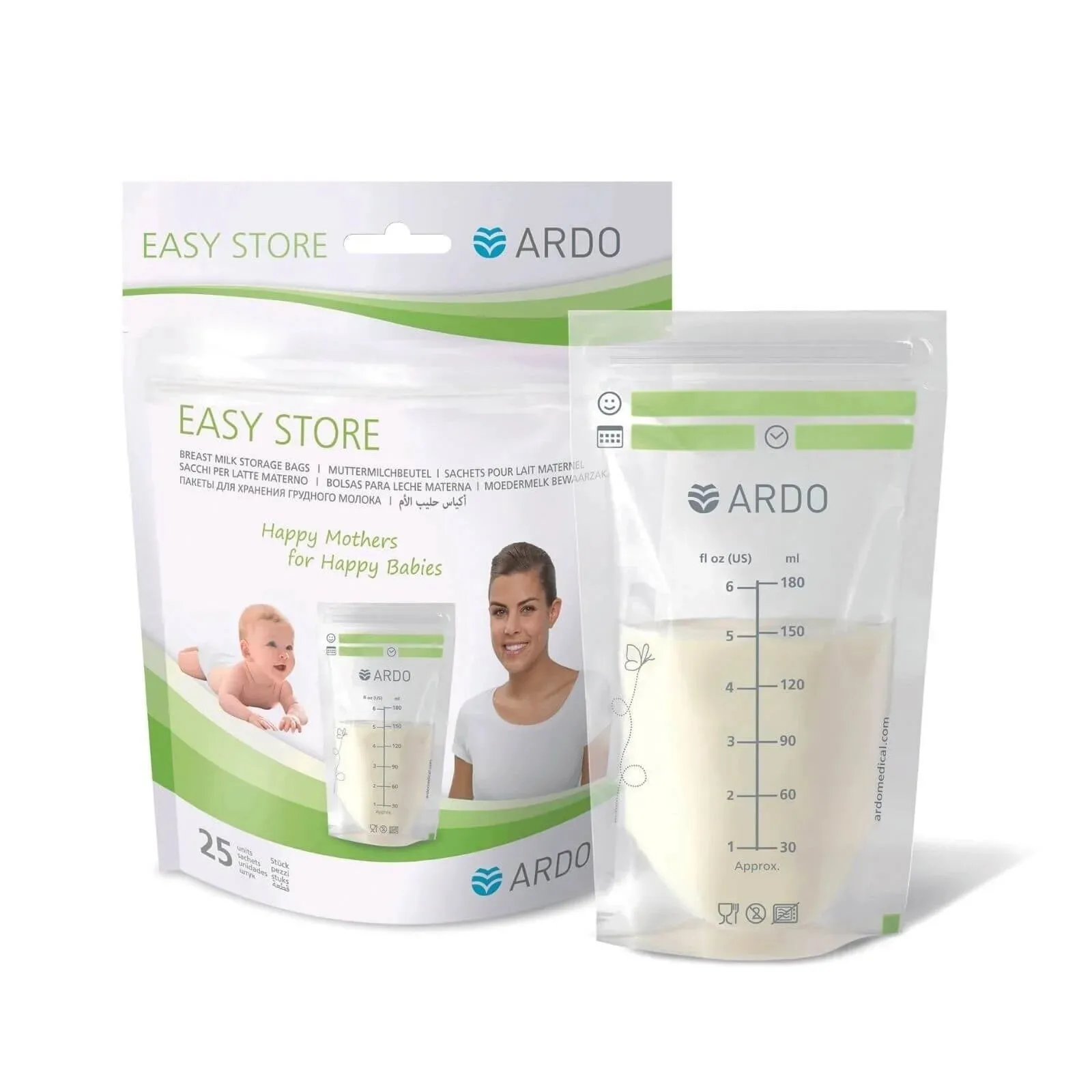 Ardo Easy Store Breast Milk Storage Bags 25 pcs 180ml