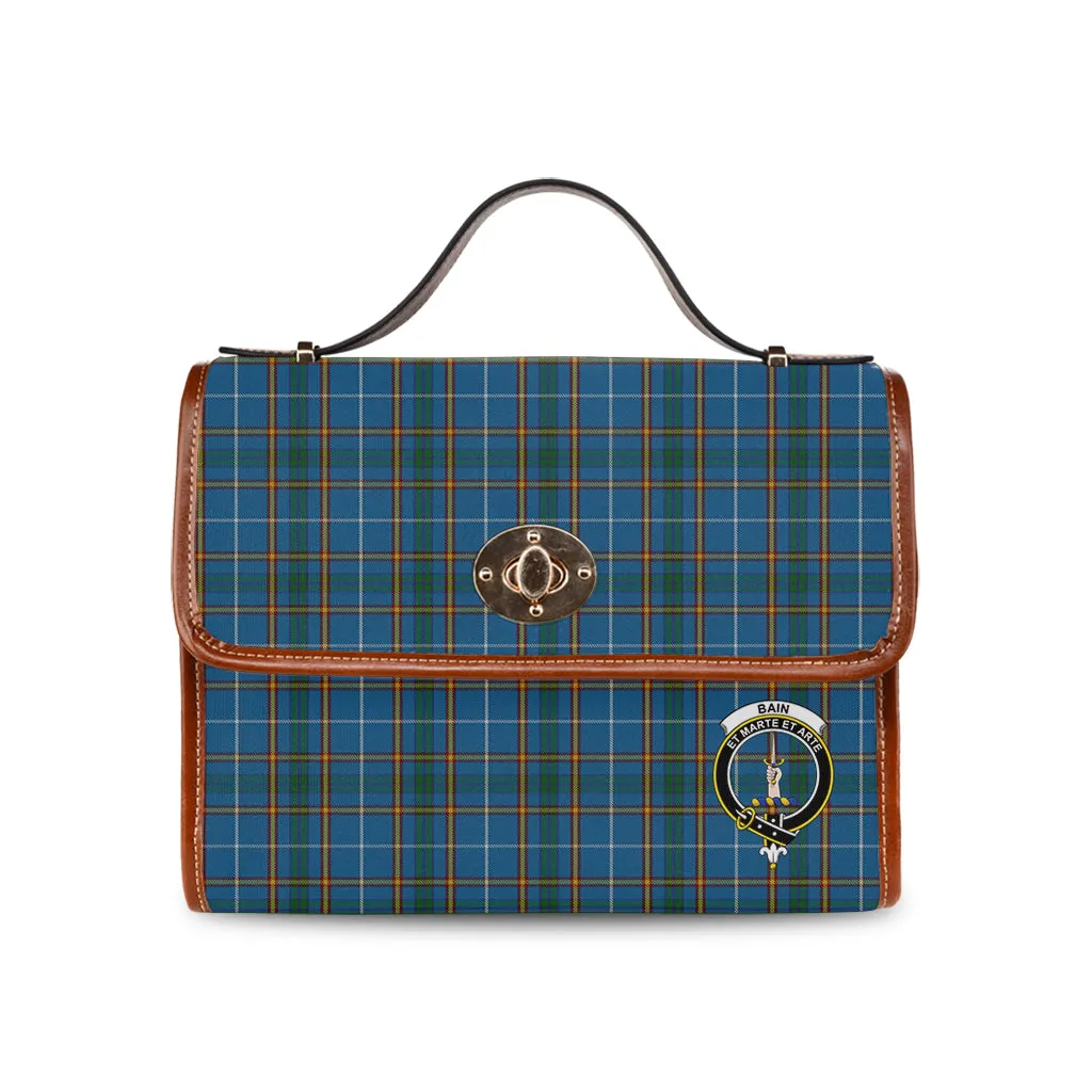 Bain Tartan Waterproof Canvas Bag with Family Crest