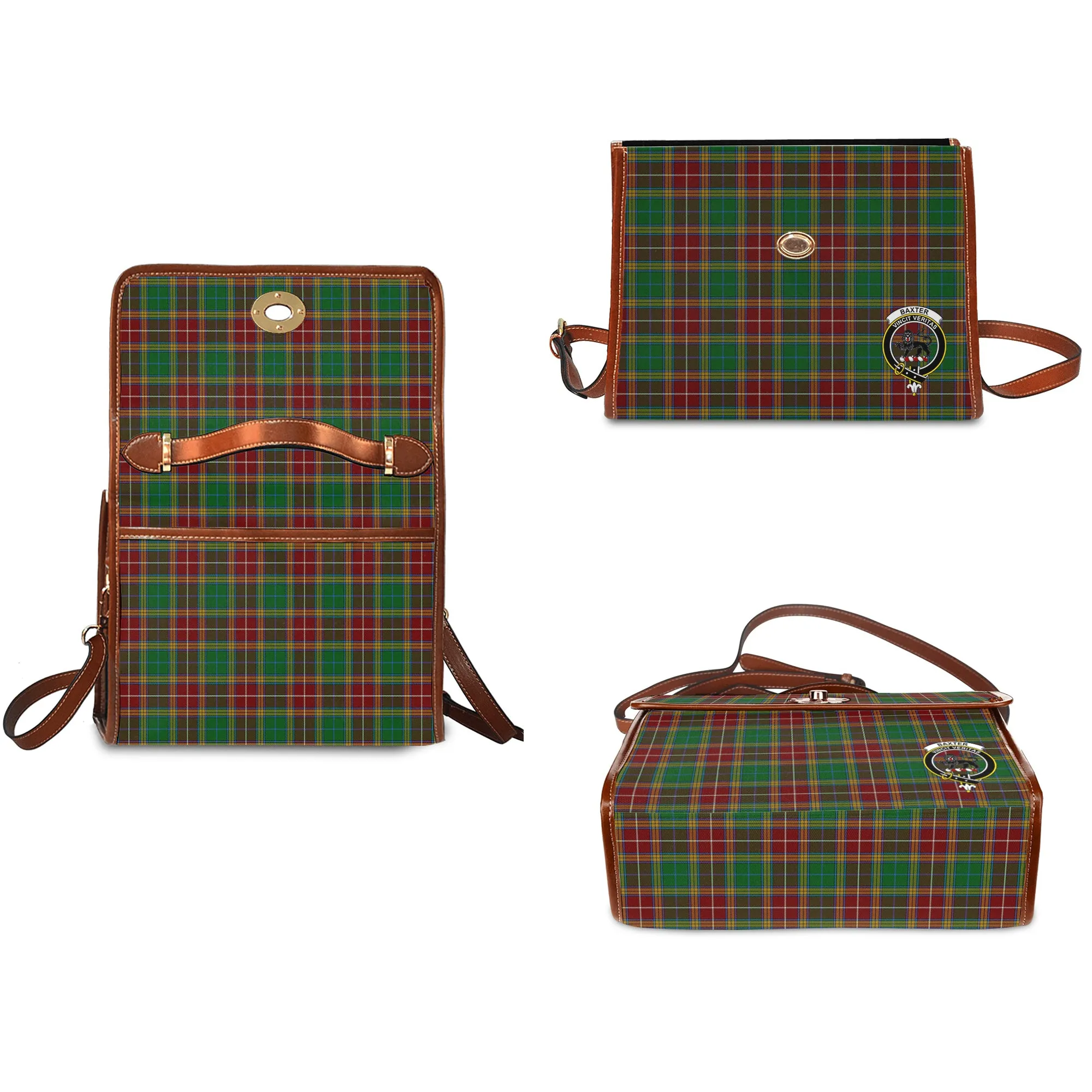 Baxter Tartan Waterproof Canvas Bag with Family Crest