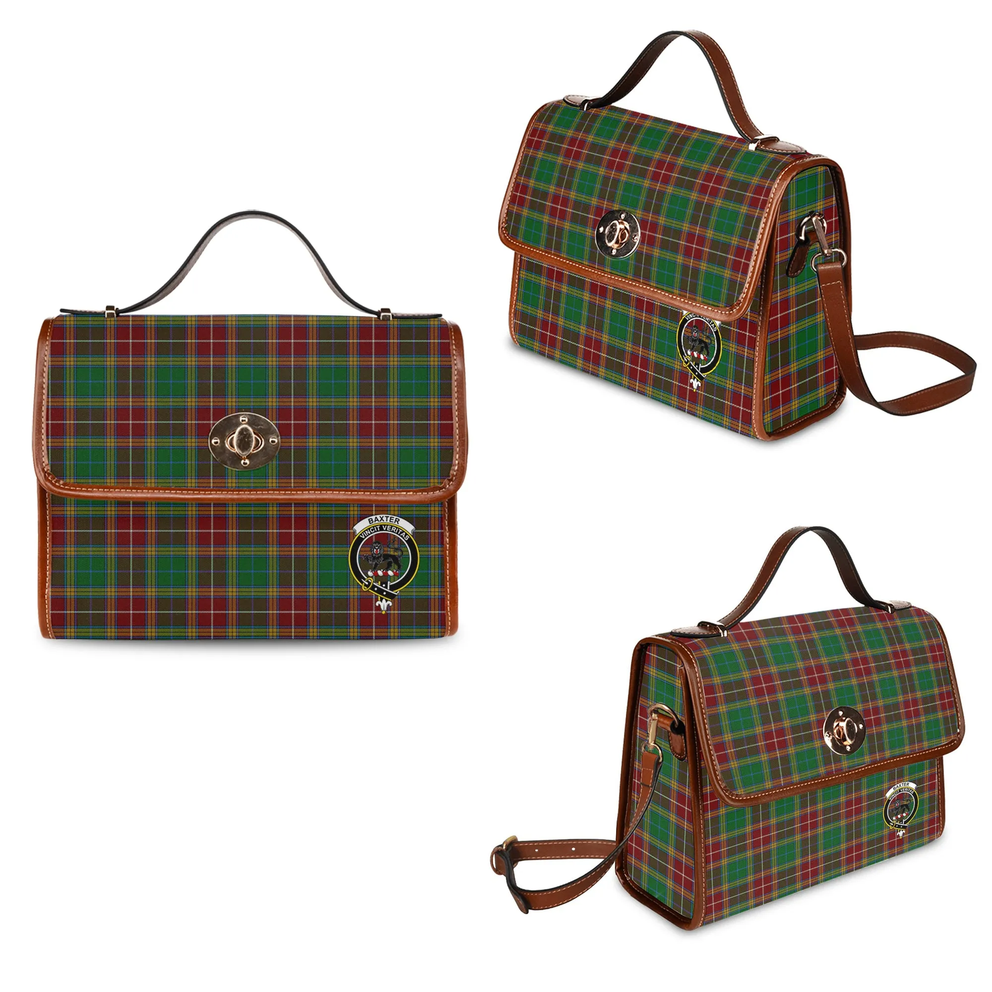 Baxter Tartan Waterproof Canvas Bag with Family Crest