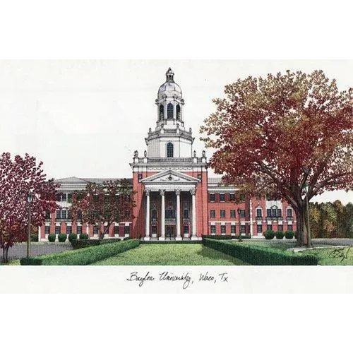 Baylor University Lithograph Print