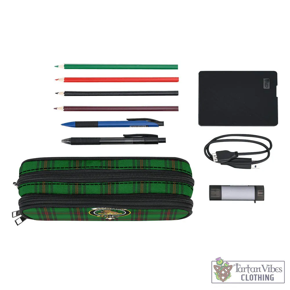 Beveridge Tartan Pen and Pencil Case with Family Crest