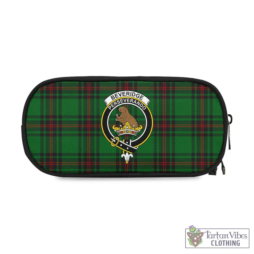 Beveridge Tartan Pen and Pencil Case with Family Crest