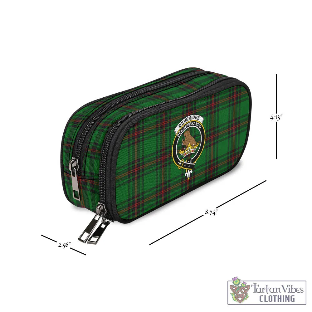 Beveridge Tartan Pen and Pencil Case with Family Crest