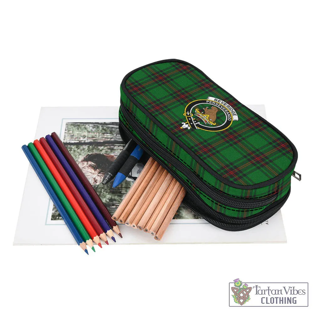 Beveridge Tartan Pen and Pencil Case with Family Crest