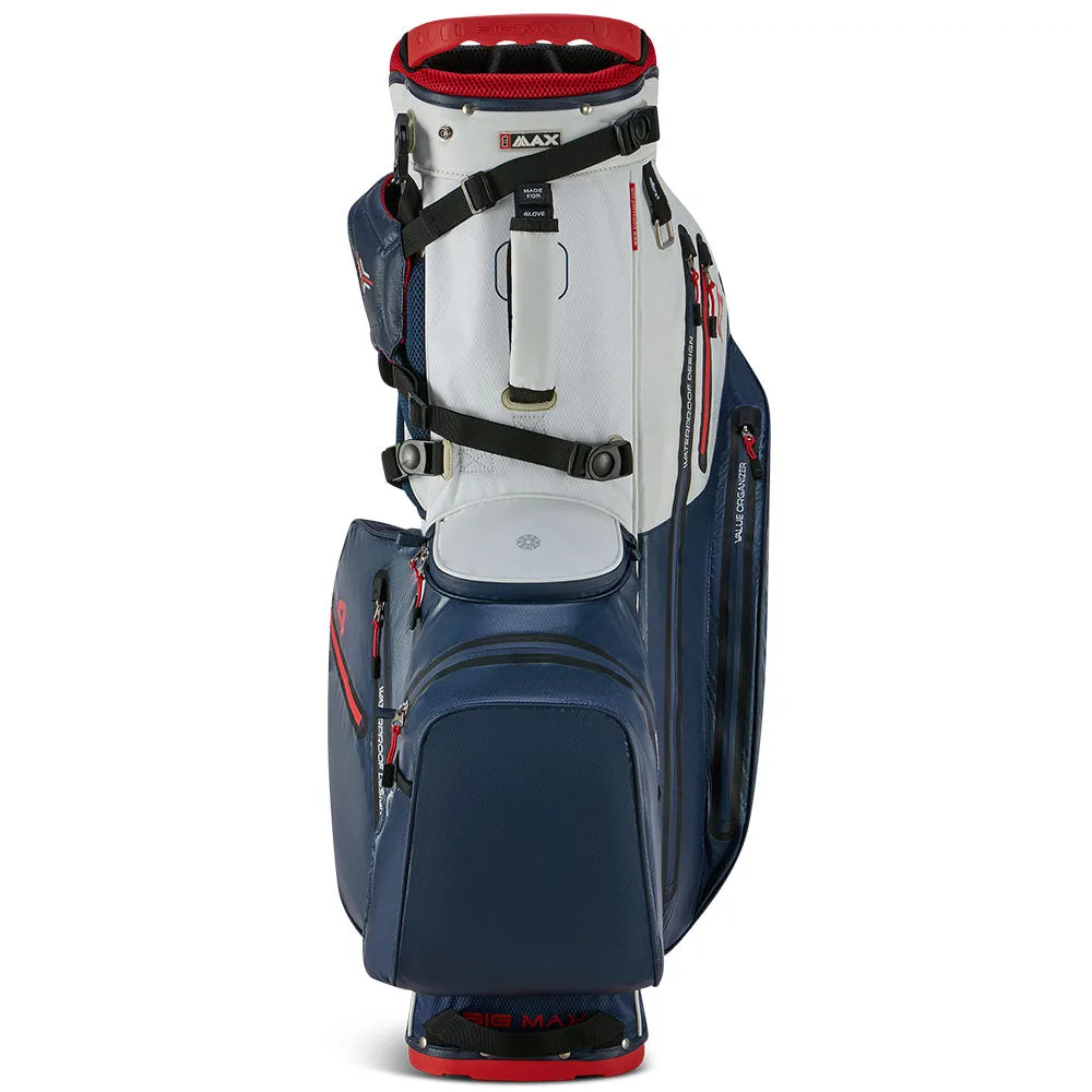 Big Max Aqua Hybrid 4 Waterproof Stand Bag - Navy/White/Red