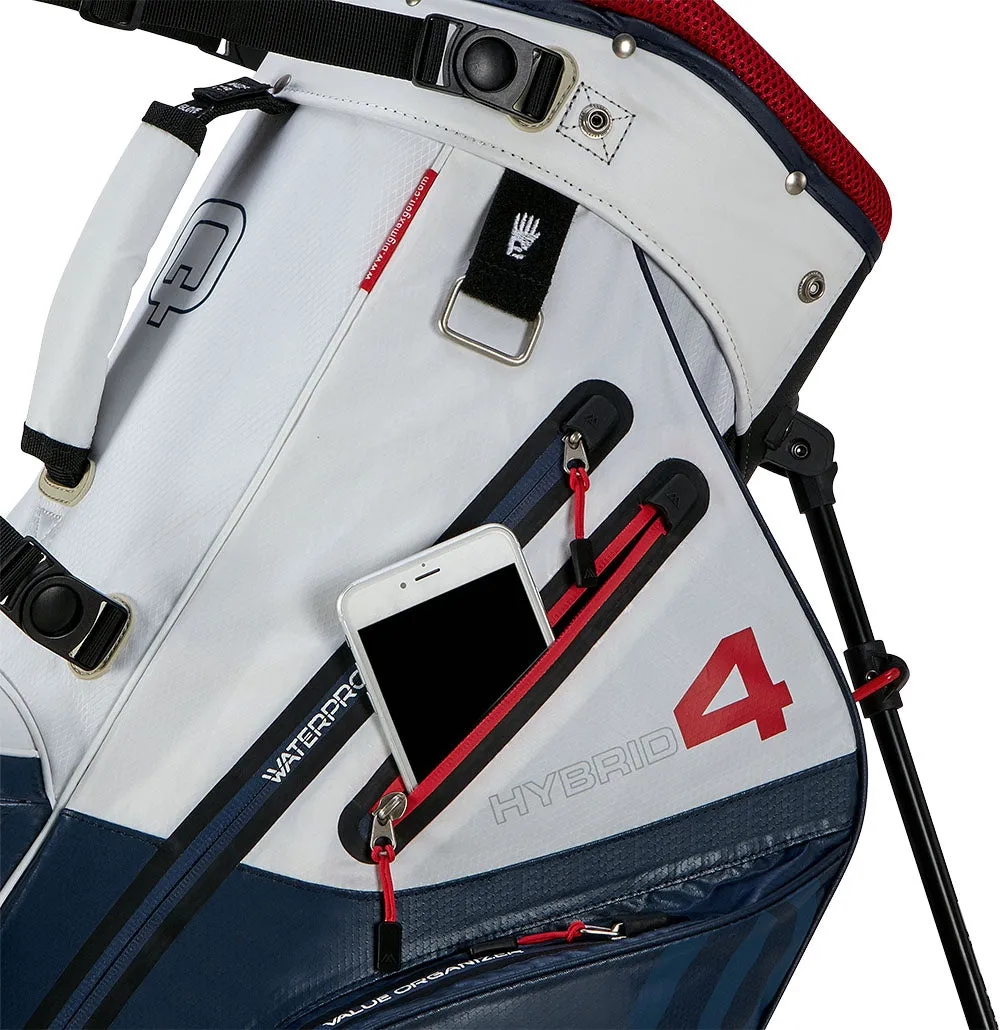 Big Max Aqua Hybrid 4 Waterproof Stand Bag - Navy/White/Red