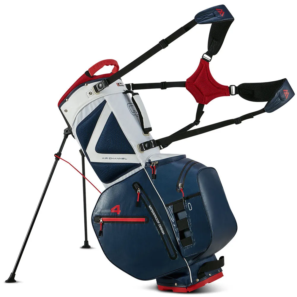 Big Max Aqua Hybrid 4 Waterproof Stand Bag - Navy/White/Red