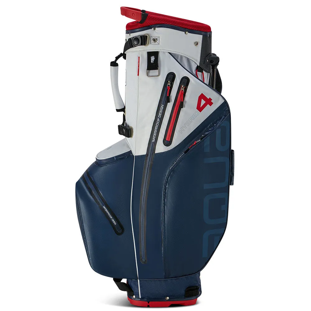 Big Max Aqua Hybrid 4 Waterproof Stand Bag - Navy/White/Red