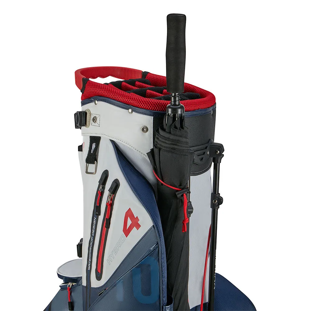 Big Max Aqua Hybrid 4 Waterproof Stand Bag - Navy/White/Red