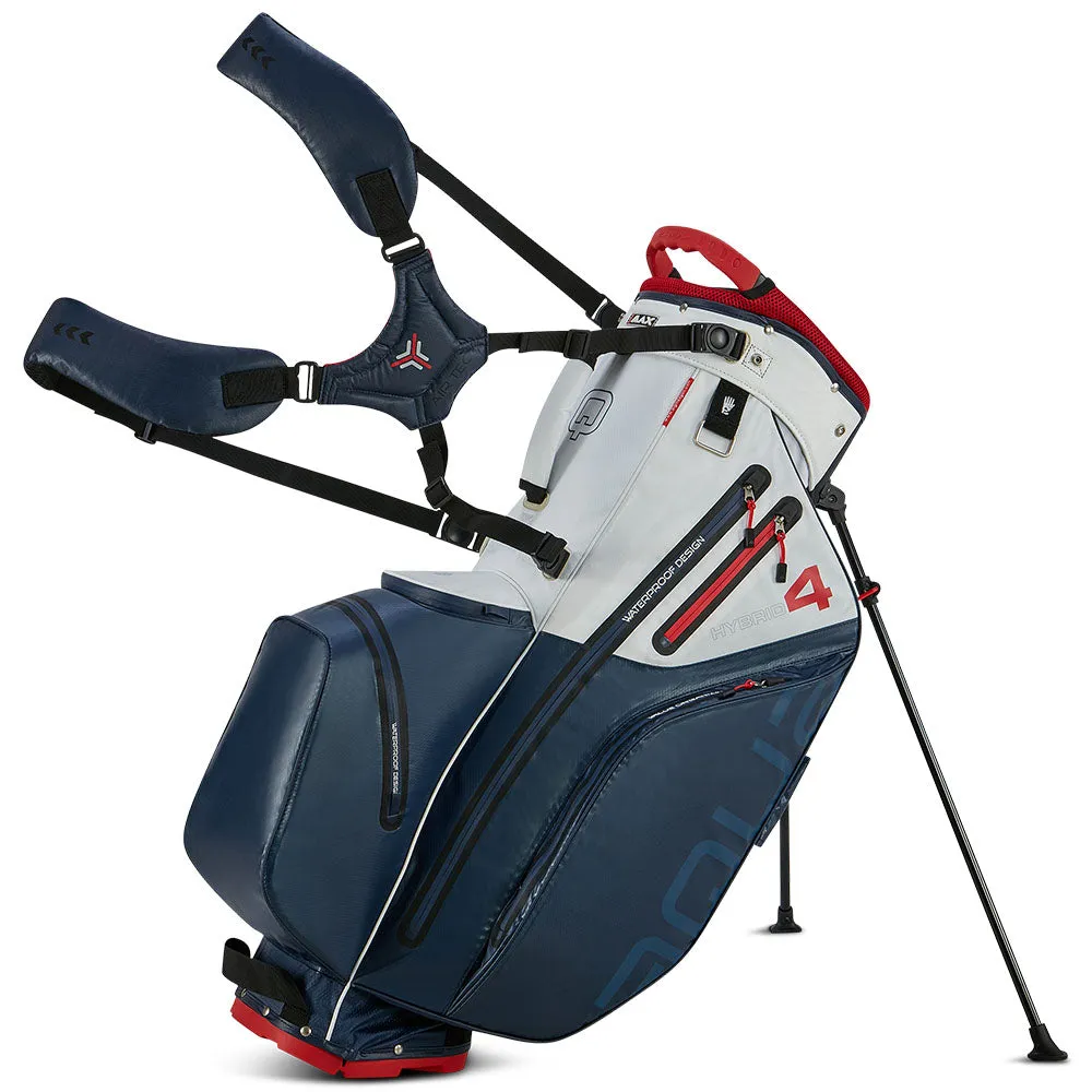 Big Max Aqua Hybrid 4 Waterproof Stand Bag - Navy/White/Red