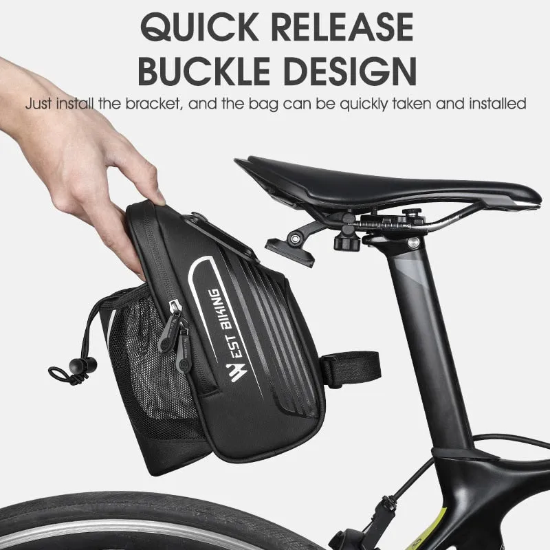 Bike Saddle Bag With Water Bottle Pocket MTB Road Bicycle Under Seat Bag Waterproof Tail Pannier Cycling Accessories