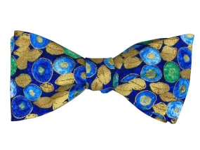 Blue & Gold Pebbles Bow Tie