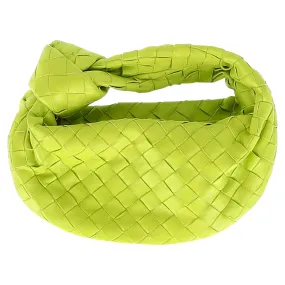 Bottega Veneta Mini Jodie Handbag in Green Intrecciato Leather