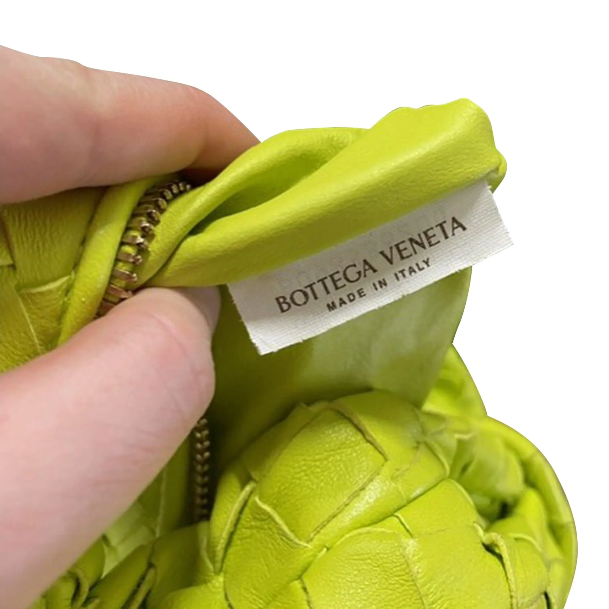 Bottega Veneta Mini Jodie Handbag in Green Intrecciato Leather