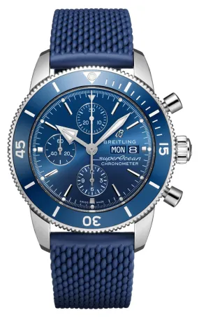 Breitling Superocean Heritage Automatic Chronograph Stainless Steel Blue Dial Rubber Strap Divers Mens Watch A13313161C1S1