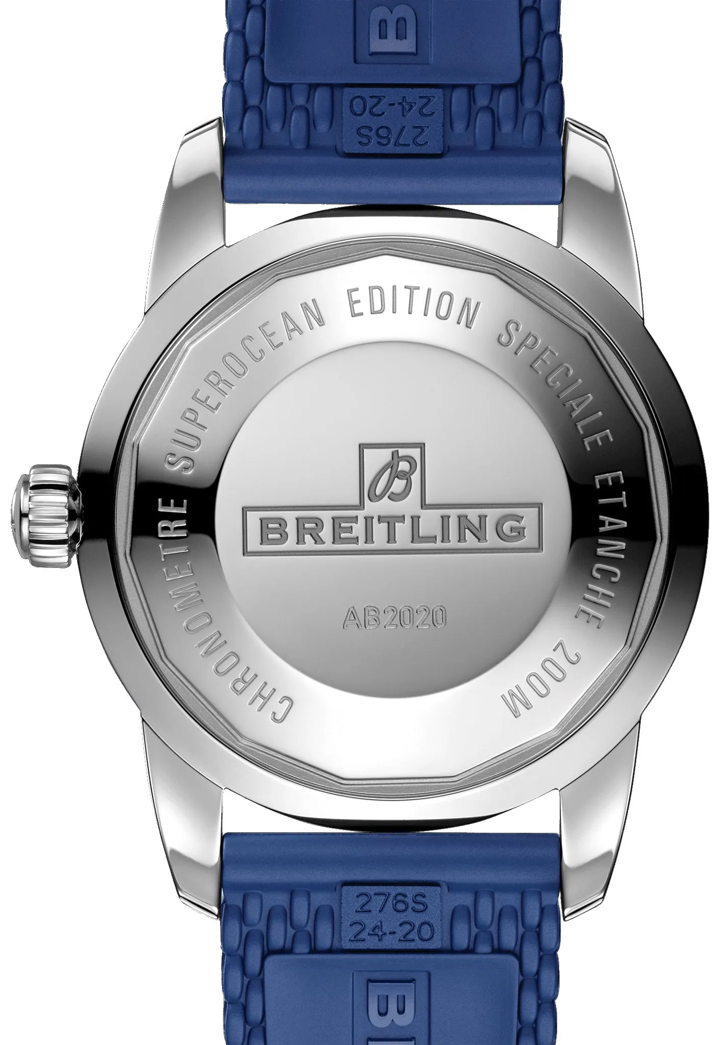 Breitling Superocean Heritage Automatic Chronometer Stainless Steel Blue Dial Blue Rubber Strap Date Divers Mens Watch Special Edition AB2020161C1S1