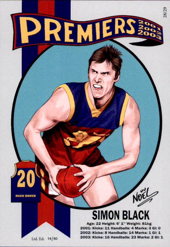 Brisbane Lions, Three-Peat Dynasty Premiers Card Set by Noel