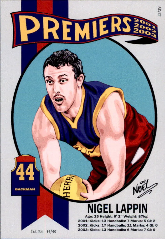 Brisbane Lions, Three-Peat Dynasty Premiers Card Set by Noel