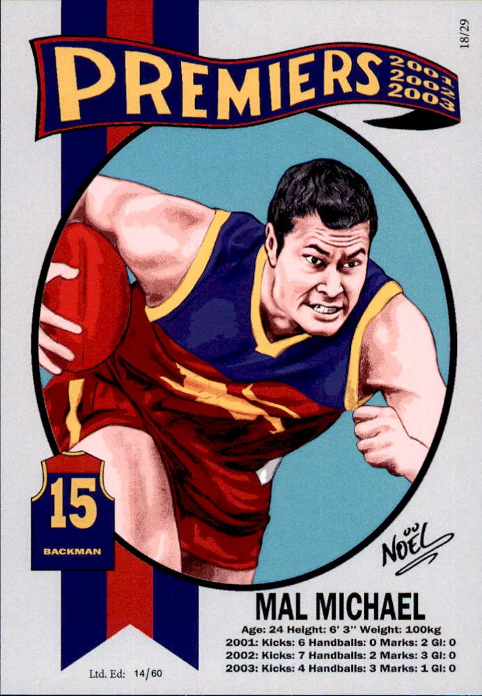 Brisbane Lions, Three-Peat Dynasty Premiers Card Set by Noel