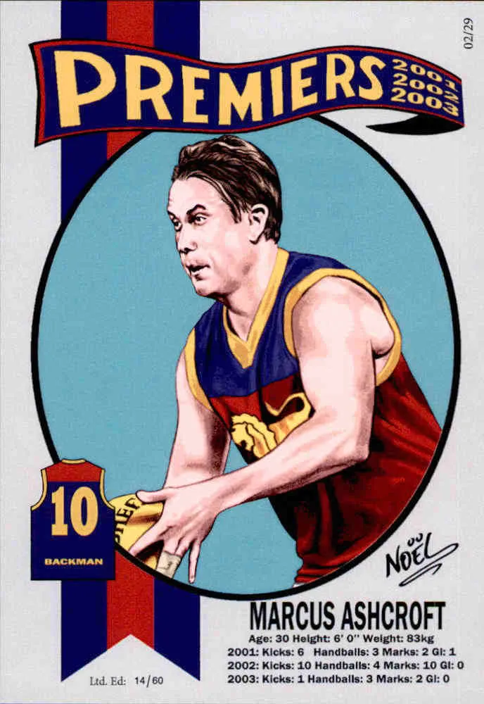 Brisbane Lions, Three-Peat Dynasty Premiers Card Set by Noel