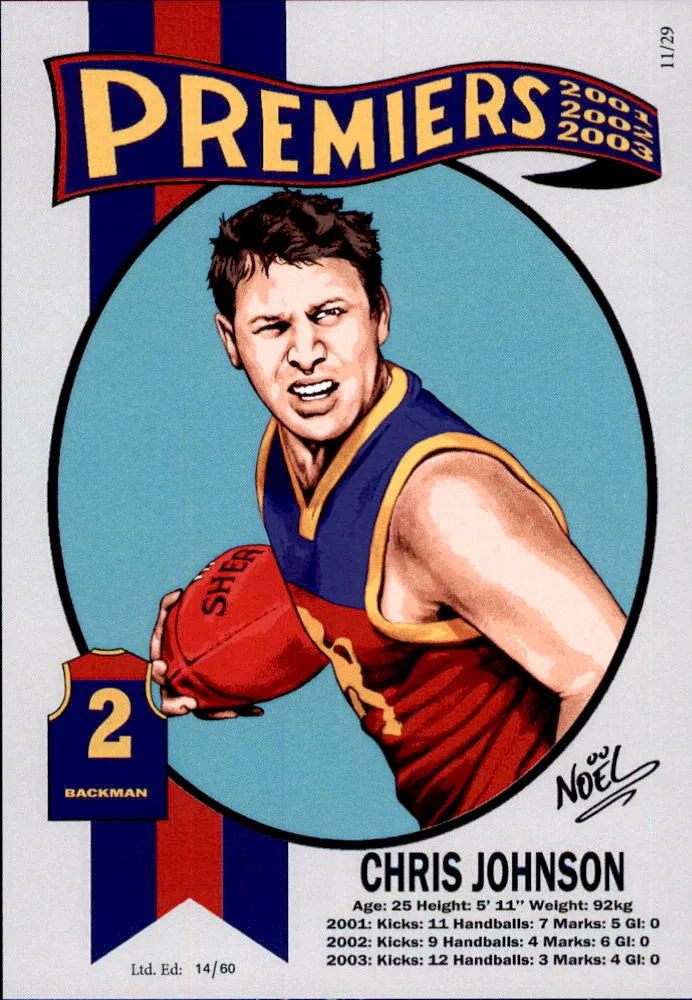 Brisbane Lions, Three-Peat Dynasty Premiers Card Set by Noel