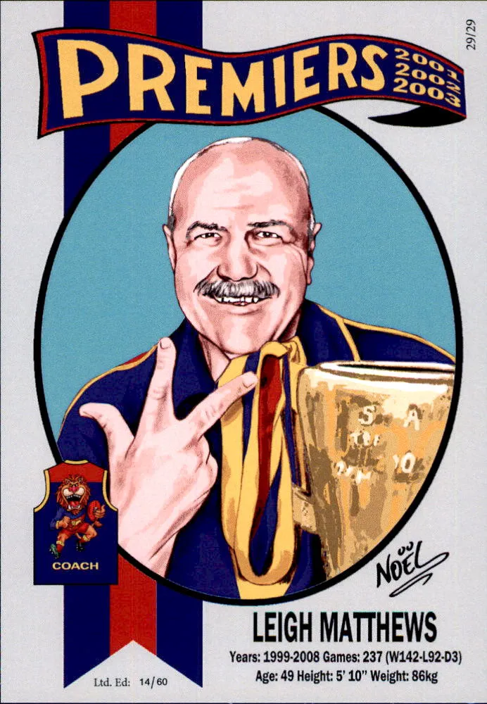 Brisbane Lions, Three-Peat Dynasty Premiers Card Set by Noel