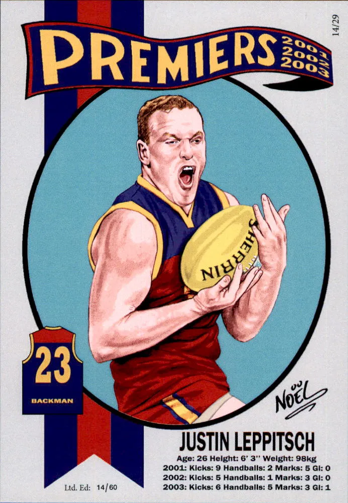 Brisbane Lions, Three-Peat Dynasty Premiers Card Set by Noel