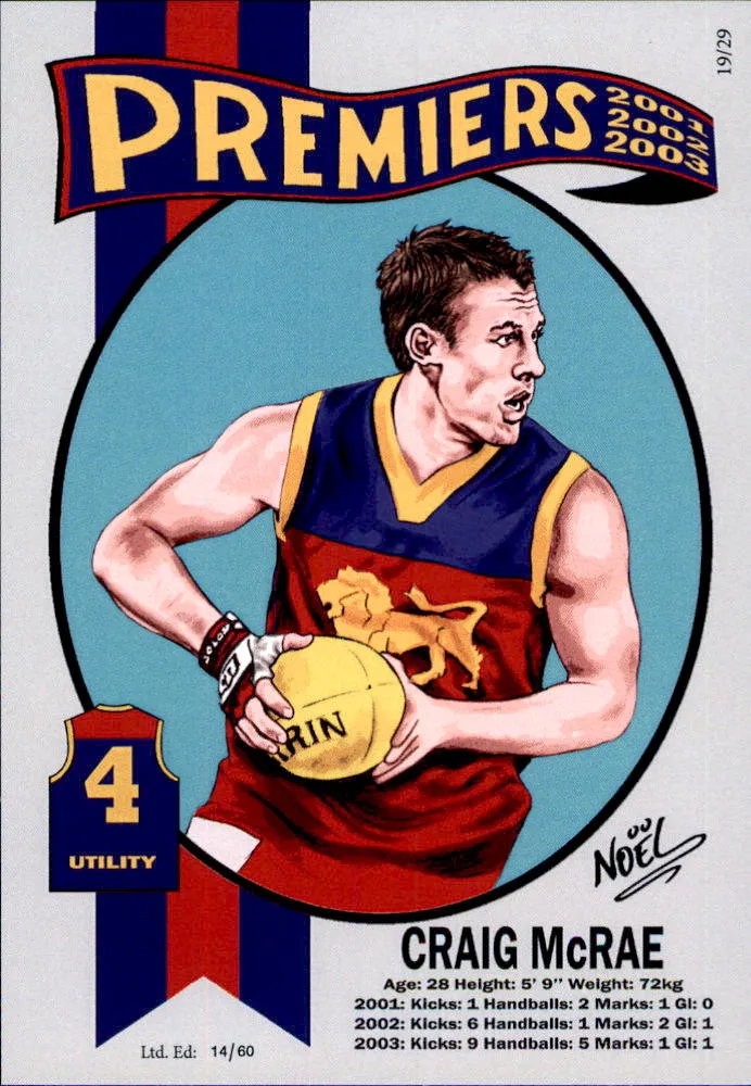 Brisbane Lions, Three-Peat Dynasty Premiers Card Set by Noel