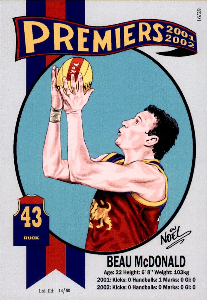 Brisbane Lions, Three-Peat Dynasty Premiers Card Set by Noel