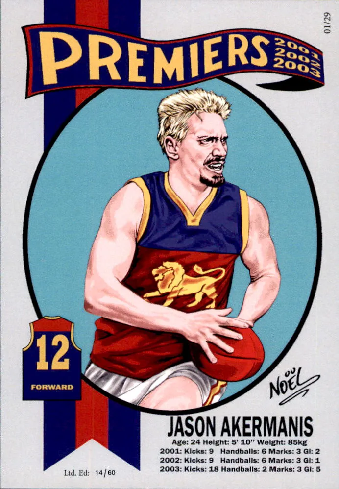 Brisbane Lions, Three-Peat Dynasty Premiers Card Set by Noel