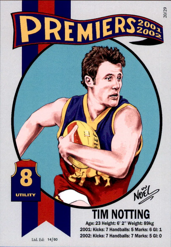 Brisbane Lions, Three-Peat Dynasty Premiers Card Set by Noel