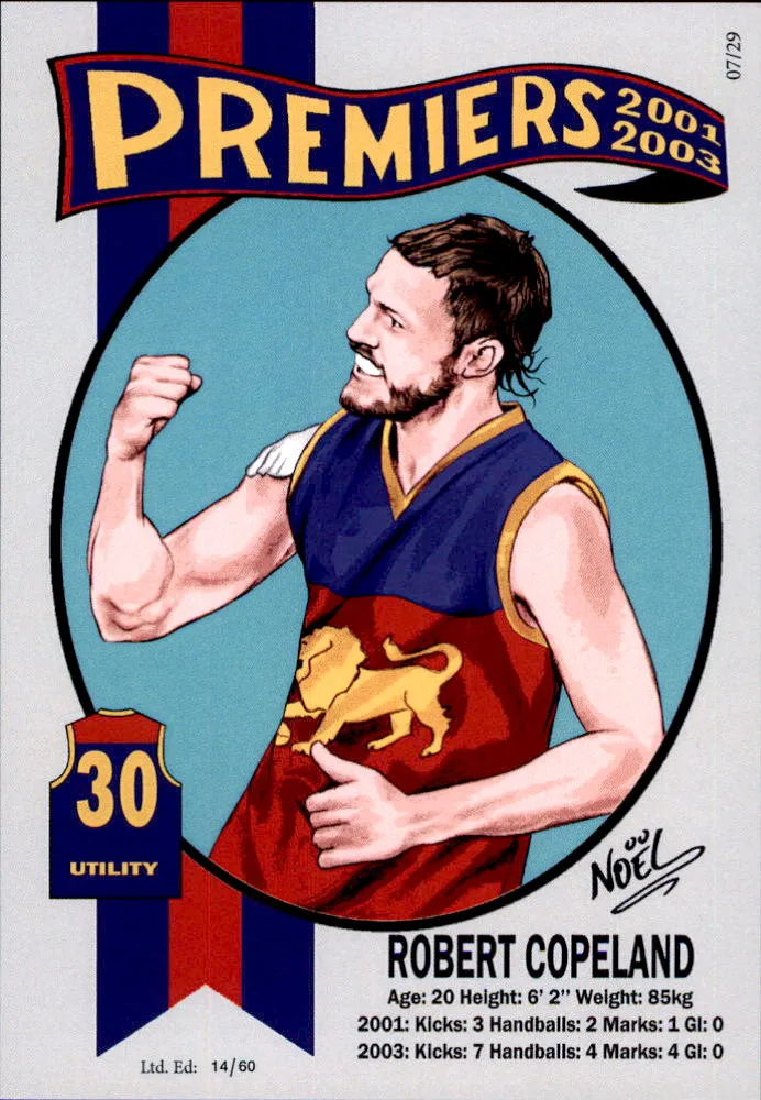 Brisbane Lions, Three-Peat Dynasty Premiers Card Set by Noel