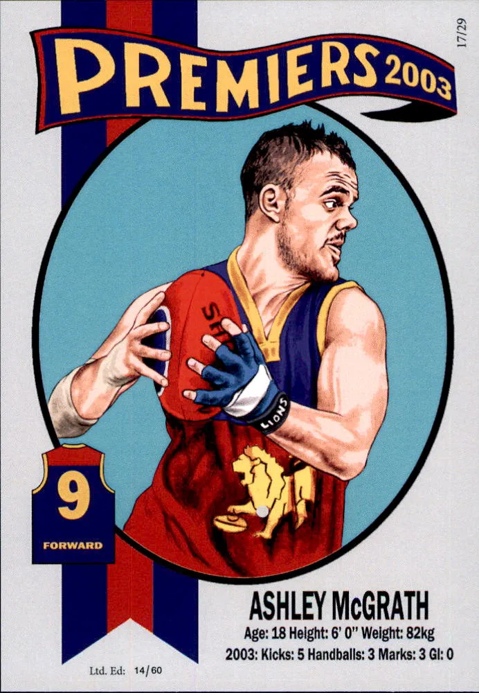 Brisbane Lions, Three-Peat Dynasty Premiers Card Set by Noel