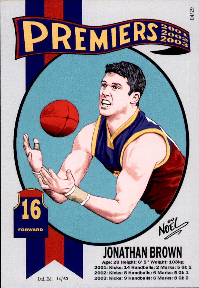 Brisbane Lions, Three-Peat Dynasty Premiers Card Set by Noel