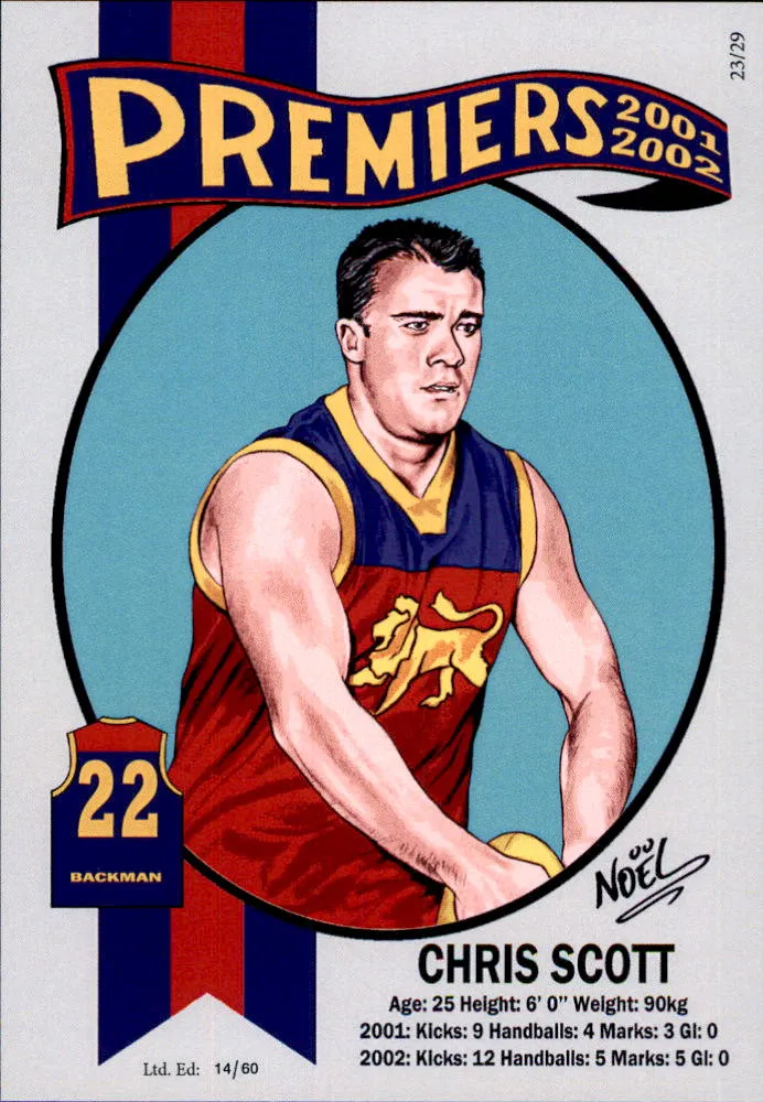 Brisbane Lions, Three-Peat Dynasty Premiers Card Set by Noel