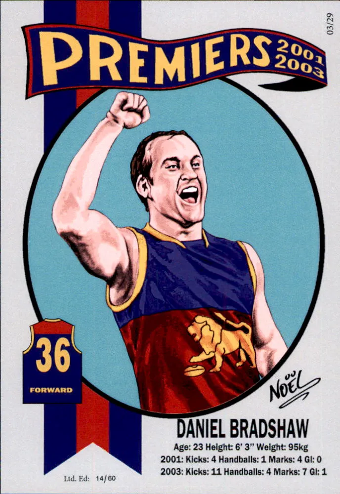 Brisbane Lions, Three-Peat Dynasty Premiers Card Set by Noel