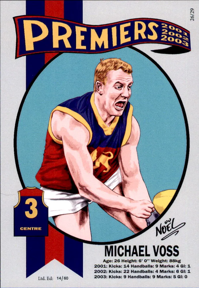 Brisbane Lions, Three-Peat Dynasty Premiers Card Set by Noel