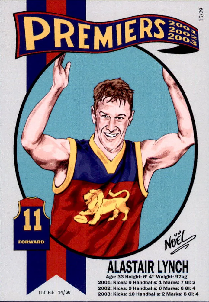 Brisbane Lions, Three-Peat Dynasty Premiers Card Set by Noel