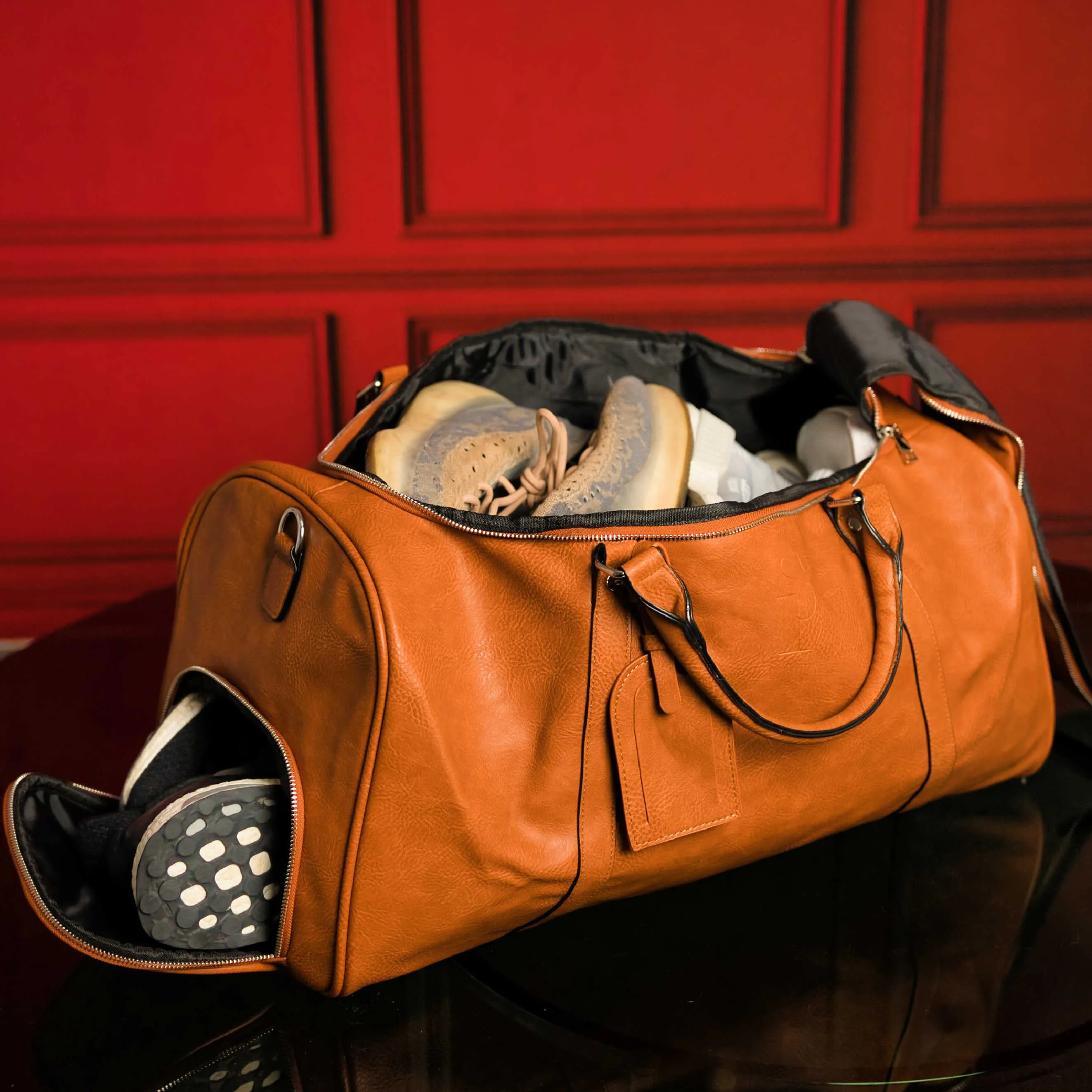 Brown Tumbled Leather 3 Bag Set