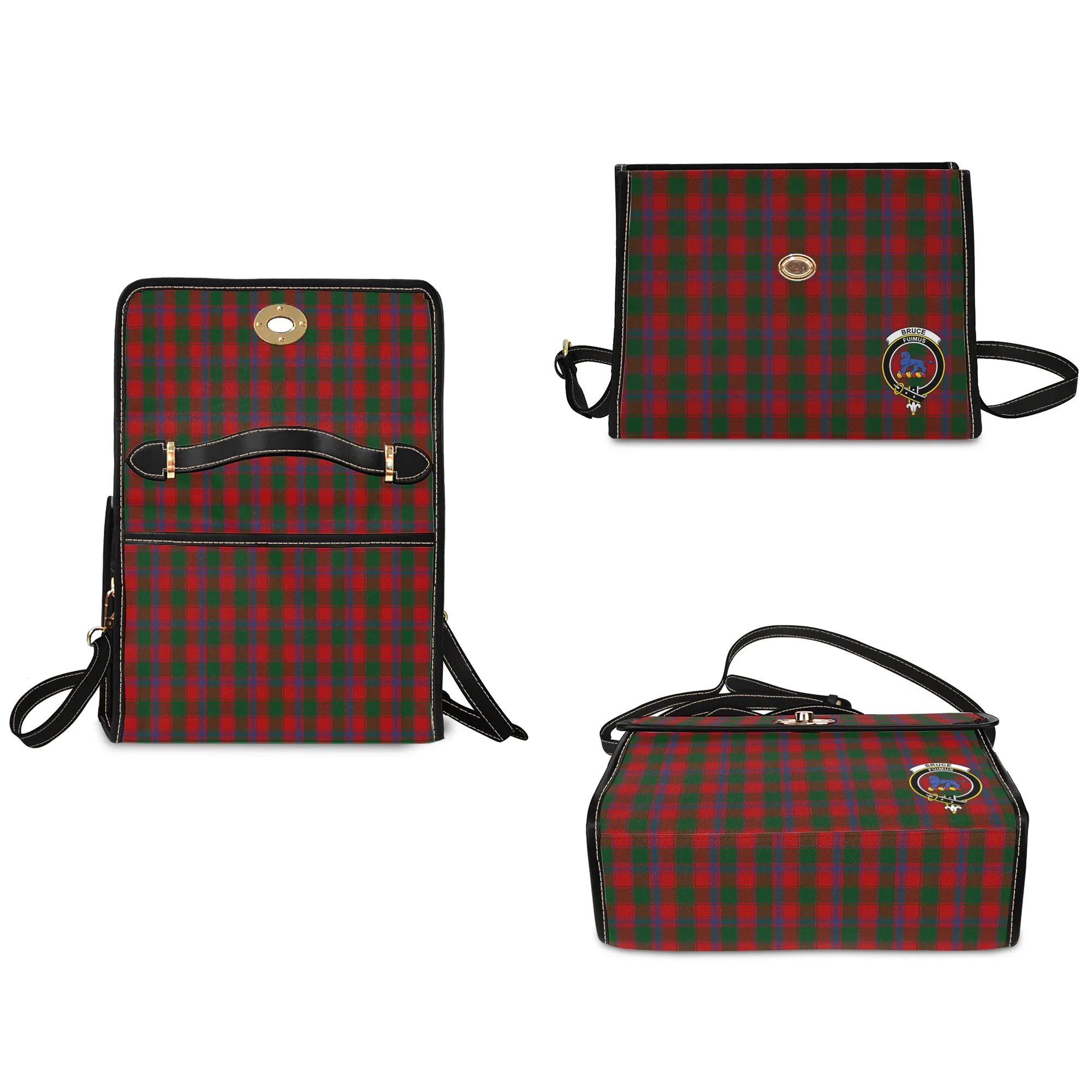 Bruce Old Tartan Waterproof Canvas Bag with Family Crest