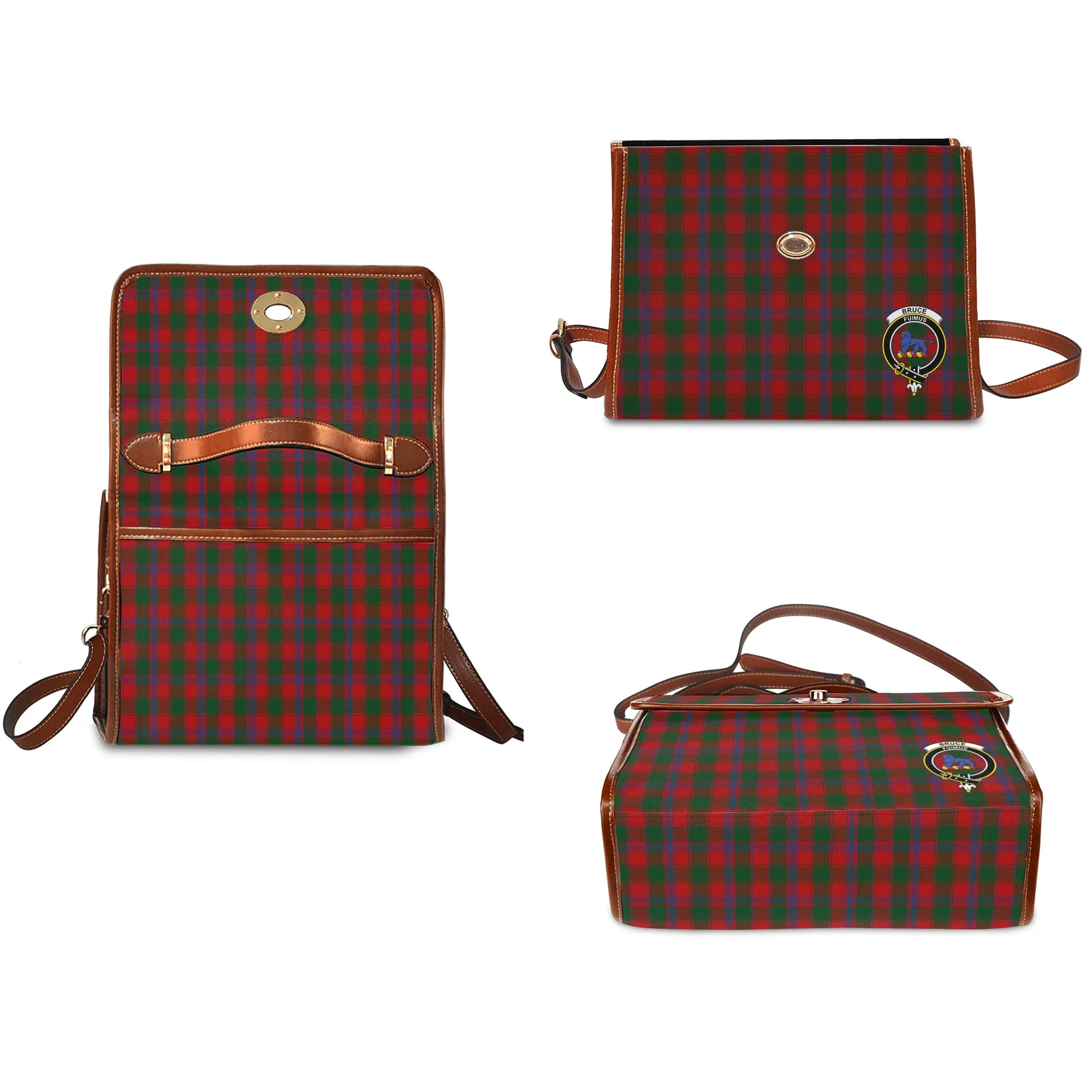 Bruce Old Tartan Waterproof Canvas Bag with Family Crest