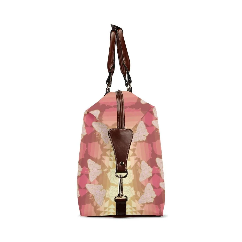 Butterfly and Roses on Geometric Classic Travel Bag