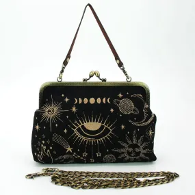 Celestial Embroidered Kiss Lock Purse