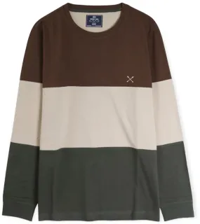 Chestnut Long Sleeve Color Block Crew