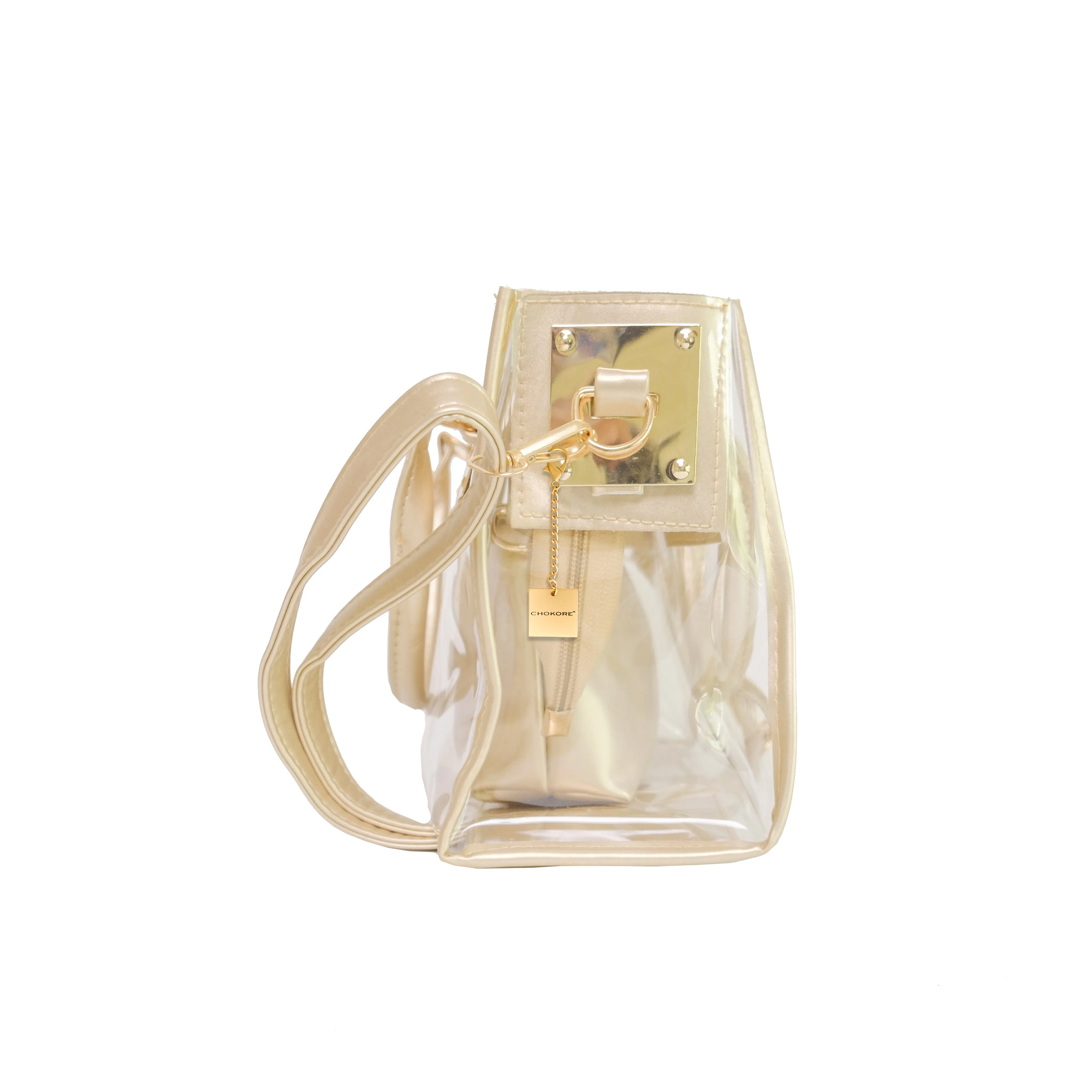 Chokore Clear Handbag, Set of 2 (Gold)